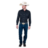Camisa Vaquera Wrangler Hombre Regular Fit Manga Larga 845