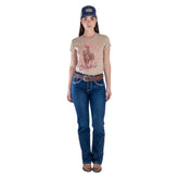 Jeans Vaquero Wrangler Mujer High Rise Corte Bota s286