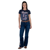 Jeans Vaquero Wrangler Mujer High Rise Flare 749
