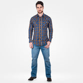 Camisa Vaquera Wrangler Cuernos Chuecos Slim Hombre 058