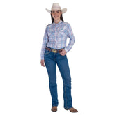 Jeans Vaquero Wrangler Mujer High Rise Corte Bota s287