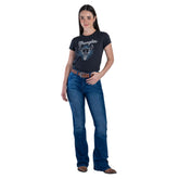 Jeans Vaquero Wrangler Mujer High Rise Flare 100