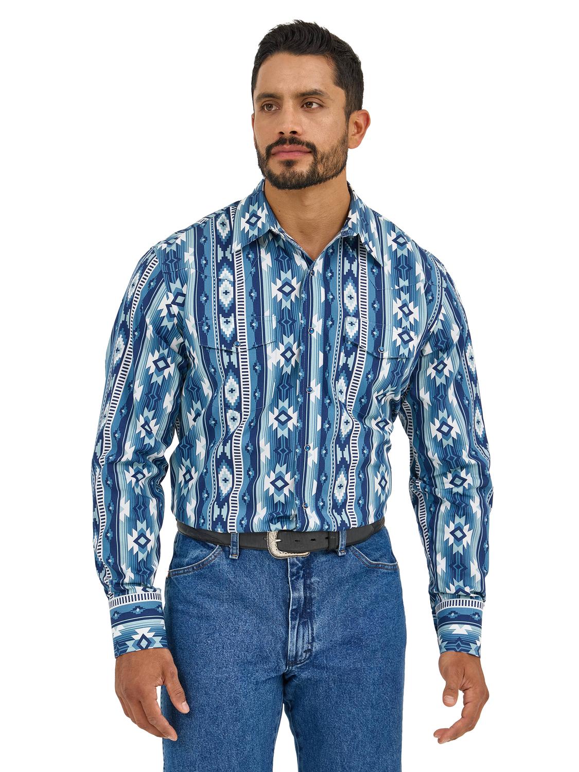 Pantalones Wrangler Camisa Vaquera Wrangler Hombre Retro W04 Azul