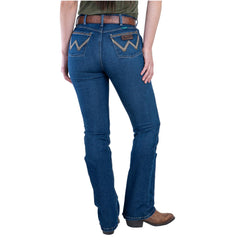 Jeans Vaquero Wrangler Mujer High Rise Corte Bota s167