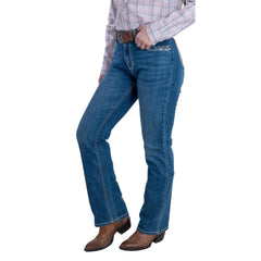 Jeans Vaquero Wrangler Mujer High Rise Corte Bota 284