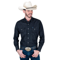Camisa Vaquera Wrangler Hombre Regular Fit Manga Larga 845