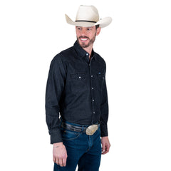 Camisa Vaquera Wrangler Hombre Regular Fit Manga Larga 845