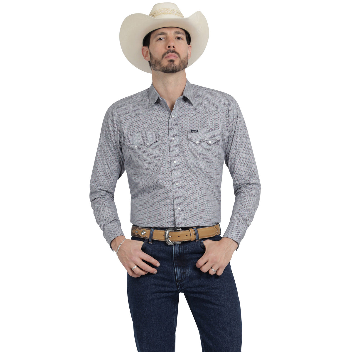 Camisa Vaquera Wrangler Hombre Slim Fit Manga Larga 517