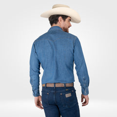 Camisa Vaquera Wrangler Denim Slim Hombre 975