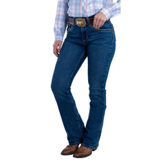Jeans Vaquero Wrangler Mujer High Rise Corte Bota s287