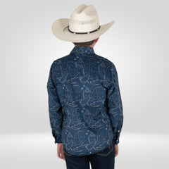 Camisa Vaquera Wrangler Slim Boot Niño 485