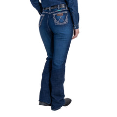 Jeans Vaquero Wrangler Mujer High Rise Corte Bota 282