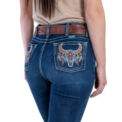 Jeans Vaquero Wrangler Mujer High Rise Corte Bota s286