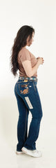Jeans Vaquero Wrangler Mujer High Rise Corte Bota 265