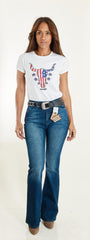 Jeans Vaquero Wrangler Mujer High Rise Flare 100