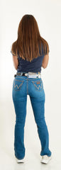 Jeans Vaquero Wrangler Mujer Retro High Rise Corte Bota 291