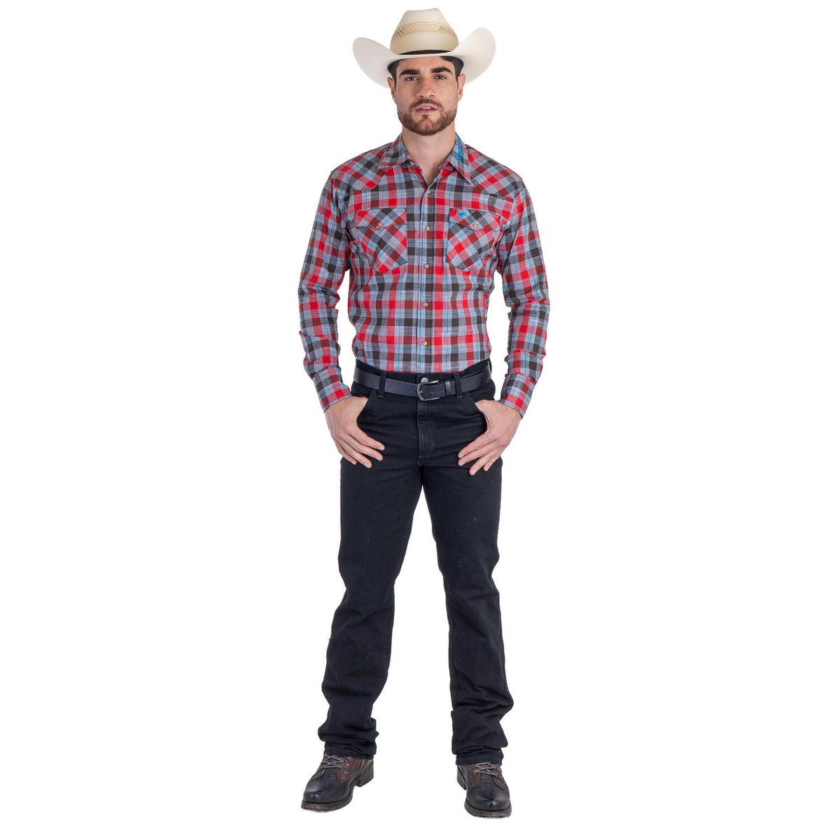 Camisa Vaquera Wrangler Hombre Cuernos Chuecos s977