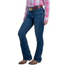 Jeans Vaquero Wrangler Mujer High Rise Corte Bota s093