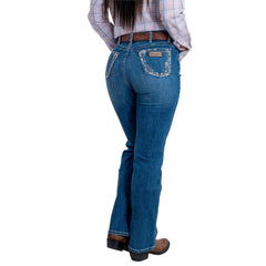 Jeans Vaquero Wrangler Mujer High Rise Corte Bota 284