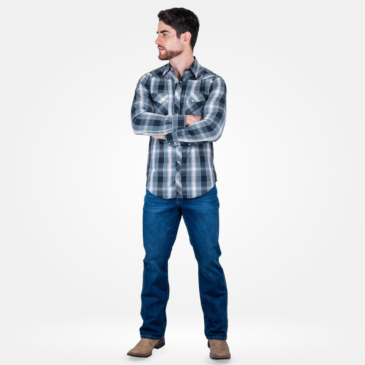 Camisa Vaquera Wrangler Western Fashion Hombre 970