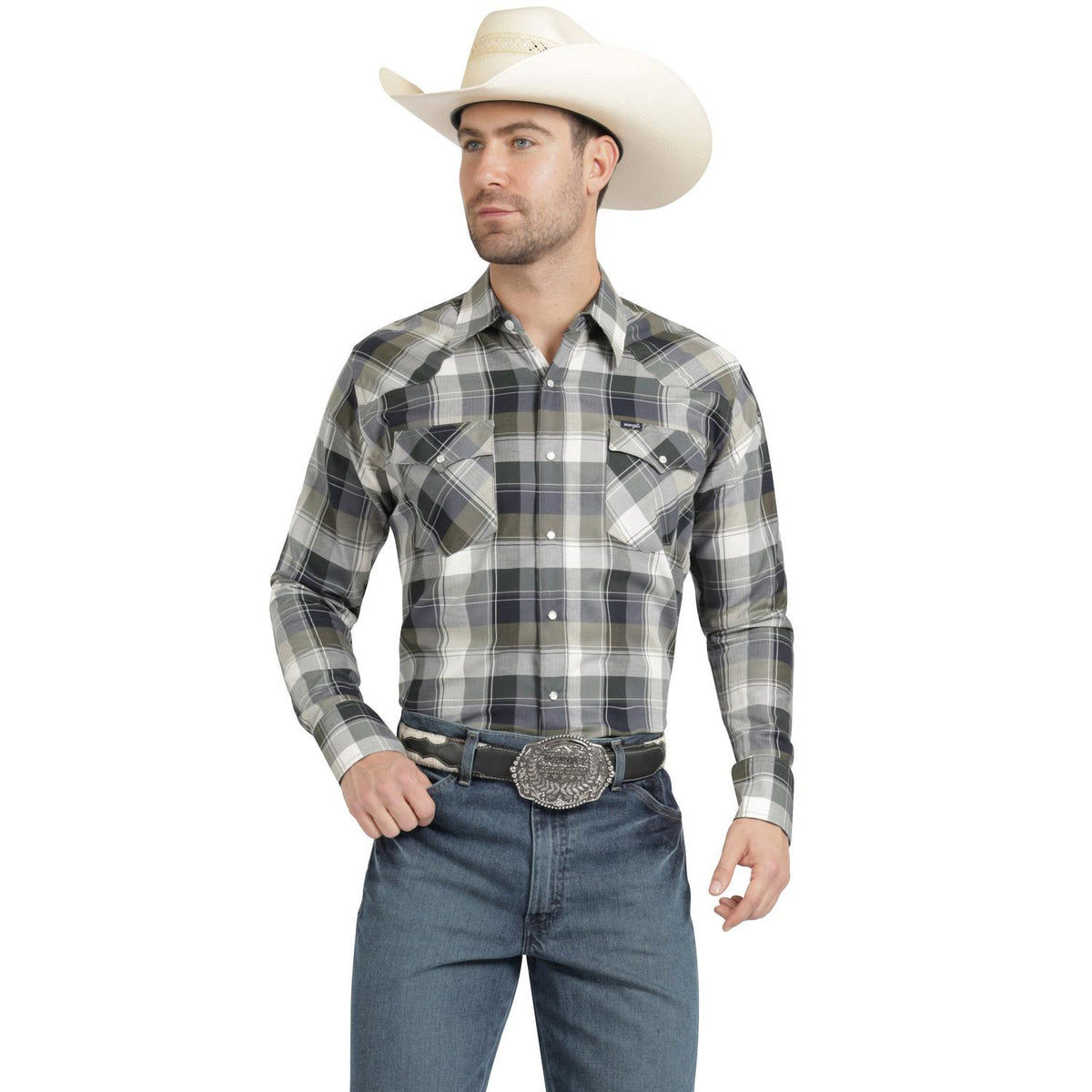 Camisa Vaquera Wrangler Hombre Regular Fit Manga Larga 788