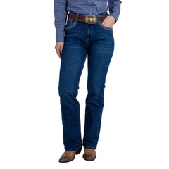 Jeans Vaquero Wrangler Mujer High Rise Corte Bota s266