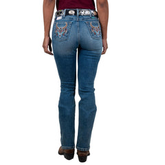 Jeans Vaquero Wrangler Mujer High Rise Corte Bota s175