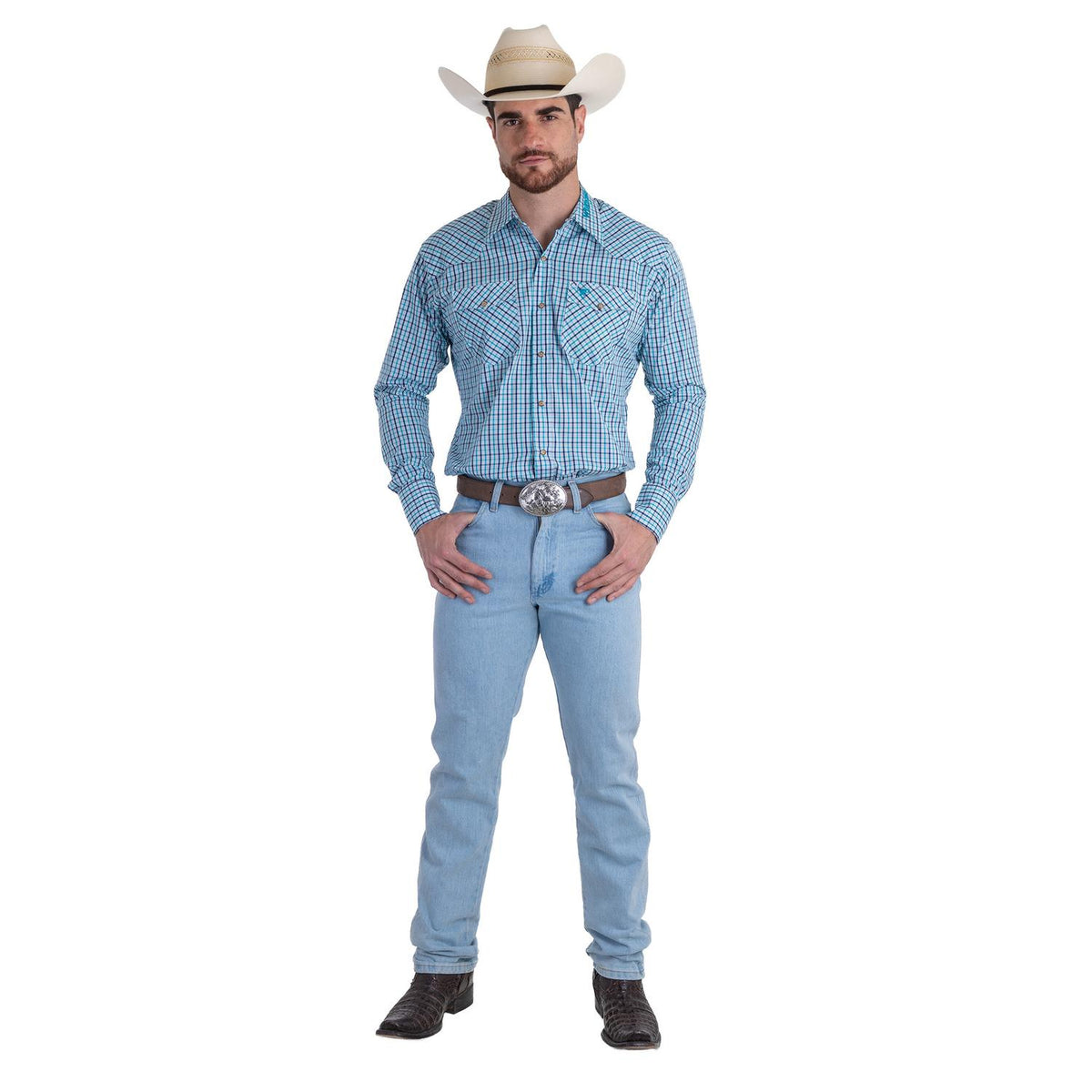 Camisa Vaquera Wrangler Hombre Cuernos Chuecos s976