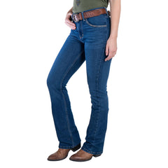 Jeans Vaquero Wrangler Mujer High Rise Corte Bota s167