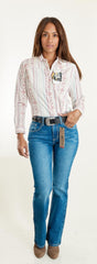 Jeans Vaquero Wrangler Mujer High Rise Corte Bota 285