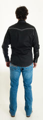 Camisa Vaquera Wrangler Hombre Mezclilla Negra 146