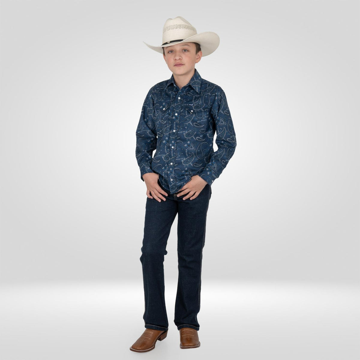 Camisa Vaquera Wrangler Slim Boot Niño 485