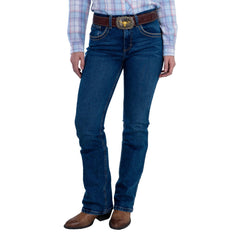 Jeans Vaquero Wrangler Mujer High Rise Corte Bota s287