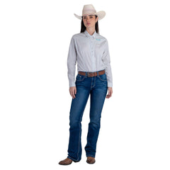 Jeans Vaquero Wrangler Mujer High Rise Corte Bota 285