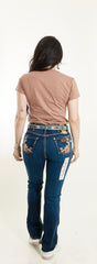 Jeans Vaquero Wrangler Mujer High Rise Corte Bota 265