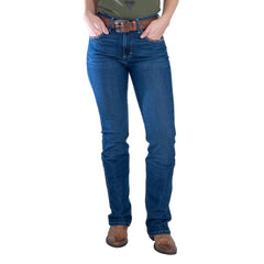 Jeans Vaquero Wrangler Mujer High Rise Corte Bota s167