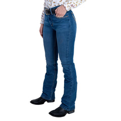 Jeans Vaquero Wrangler Mujer Retro High Rise Corte Bota 290