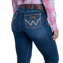 Jeans Vaquero Wrangler Mujer High Rise Corte Bota s093