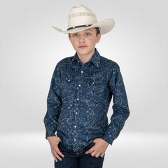 Camisa Vaquera Wrangler Slim Boot Niño 485