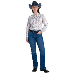 Jeans Vaquero Wrangler Mujer Retro High Rise Corte Bota 290