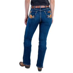 Jeans Vaquero Wrangler Mujer High Rise Corte Bota 265