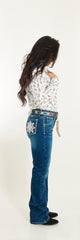 Jeans Vaquero Wrangler Mujer High Rise Corte Bota 285