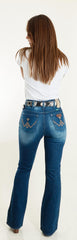 Jeans Vaquero Wrangler Mujer High Rise Flare 100