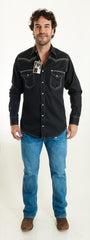 Camisa Vaquera Wrangler Hombre Mezclilla Negra 146